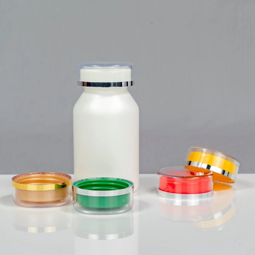 180ml Empty Plastic Pharma Grade HDPE Packaging Sloping Shoulder Clear Double Cap Round Medicine Bottle Factory