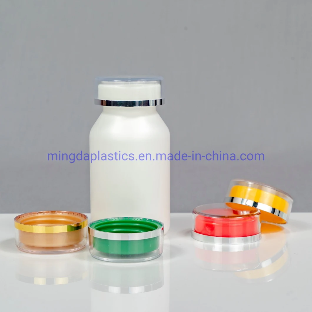 200ml Empty Plastic Pharma Grade HDPE Packaging Sloping Shoulder Clear Double Cap Round Medicine Bottle Factory