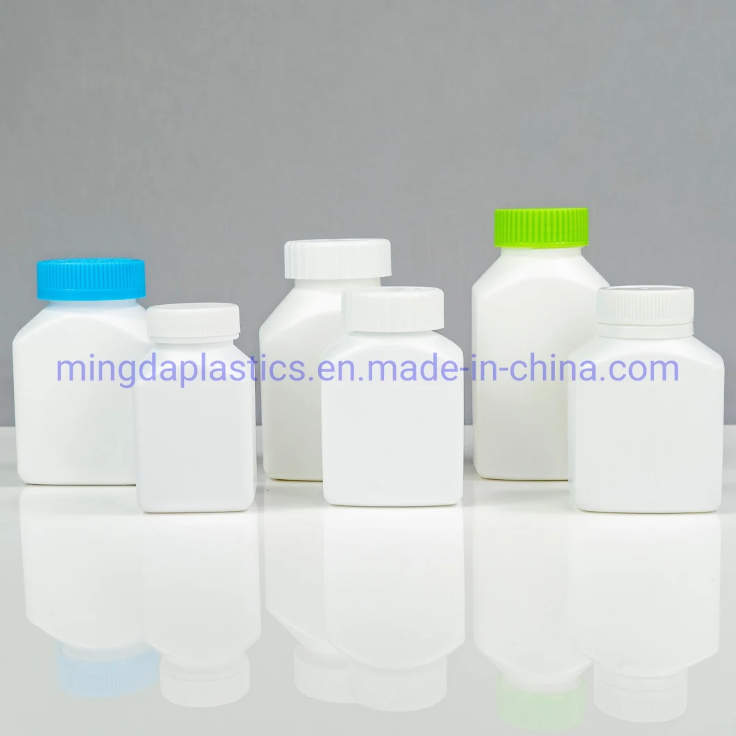 Eco-Friendly Square Customized Food Medicine Grade Empty Plastic 250ml HDPE Bottle