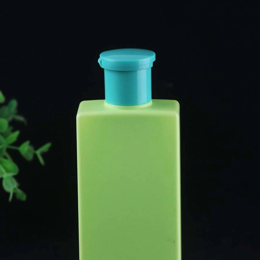 Green Color Square OEM Guangzhou Factory 1000ml HDPE Plastic Bottle for Shampoo with Cap