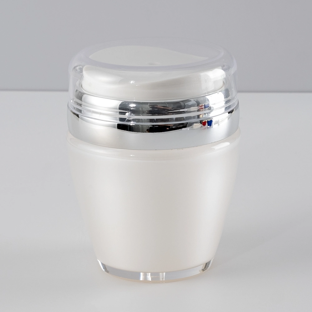 Competitive Price 30ml OEM PP as ABS Gold Plastic Transparent Cream Vacuum Airless Press Jar with Lid