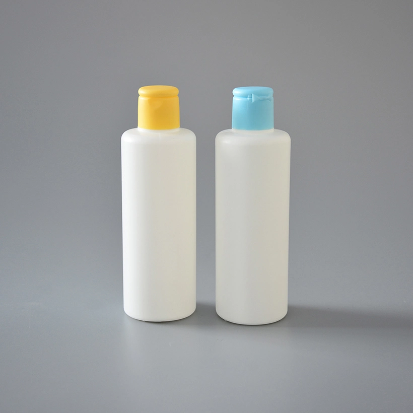 200ml Empty HDPE Lotion Squeeze Cosmetic Round White Color Plastic Bottles with Filp Top Cap