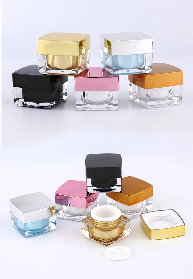 Double Wall PS Plastic Transparent Face Cream Jar